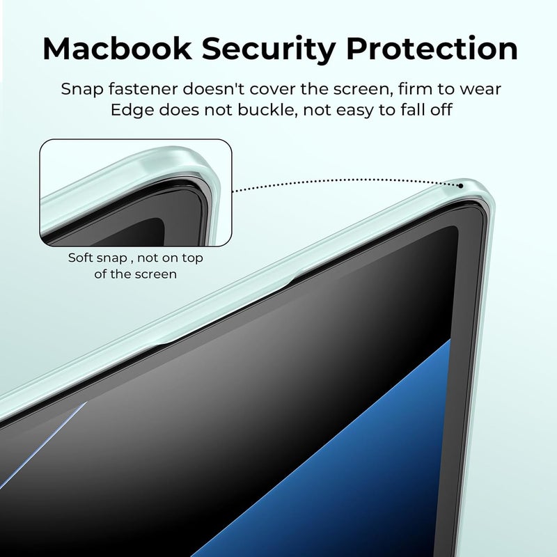 Eoocoo حافظة متوافقة مع ماك بوك إير 13 بوصة 2026 2025-2022 طراز M4 M3 M2 A3240 A3113 A2681، ماك إير 13.6 بوصة غلاف صلب شفاف وغطاء لوحة مفاتيح وفيلم شاشة وType-C، كريستال سيج - Image 2